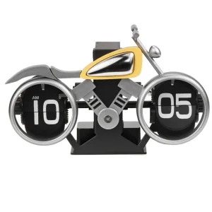 ساعت رومیزی مدل ورقه ای طرح موتور سیکلت