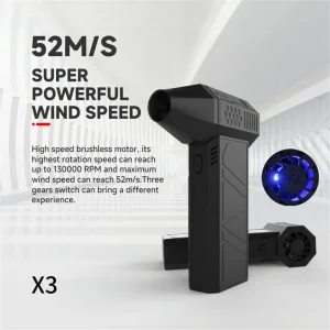 جت فن شارژی قدرتی  X3 اصلی با جعبه اصلی Super turbo fan x3
