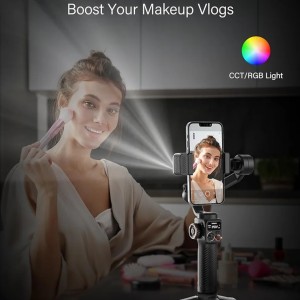 تثبیت‌کننده گیمبال hohem iSteady M6 برای گوشی‌های هوشمند، گیمبال 3 محوره ارتقا یافته 2023، ردیاب هوش مصنوعی با نور پرکن/CCT/RGB، گیمبال برای آیفون 14 و 15 پرو مکس و اندروید، تثبیت‌کننده تلفن برای ضبط ویدیو