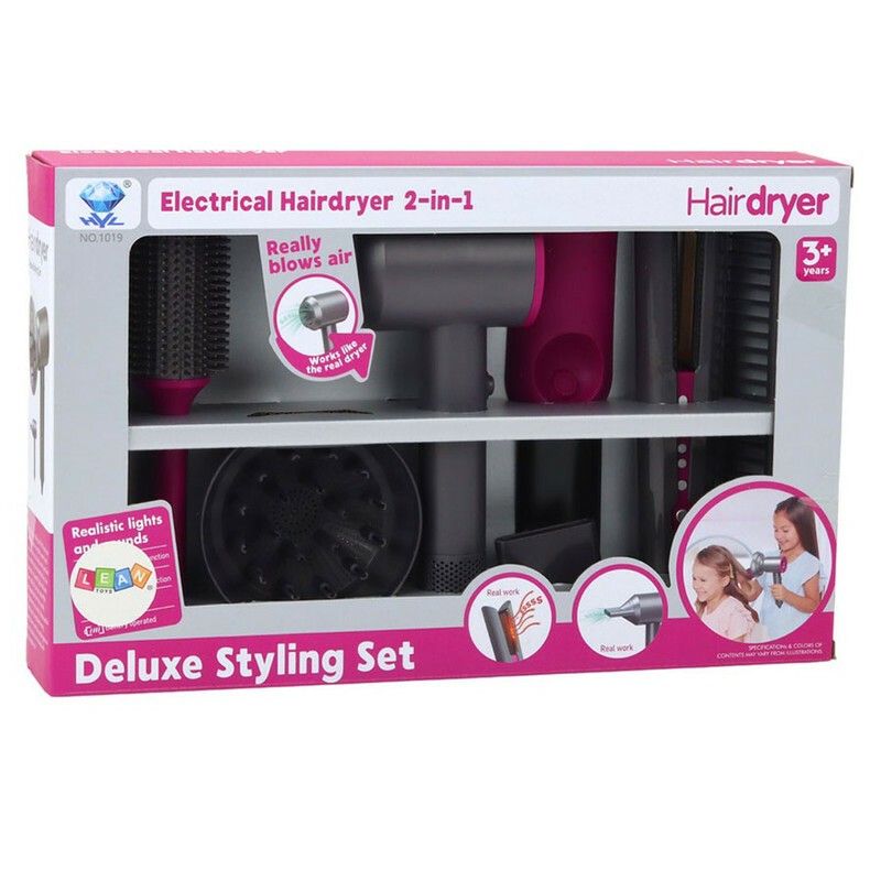 اسباب بازی لوازم آرایشی مو مدل اتو و سشوار طرح چراغدار و صدادار طرح دایسون