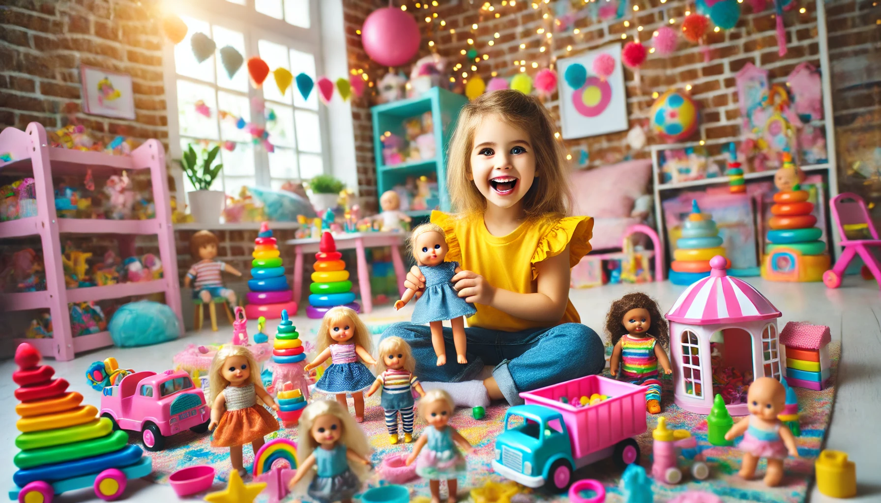 a girl playing with doll