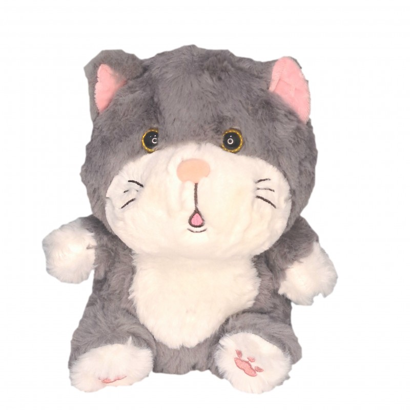 عروسک پولیشی گربه طوسی 25 سانتی