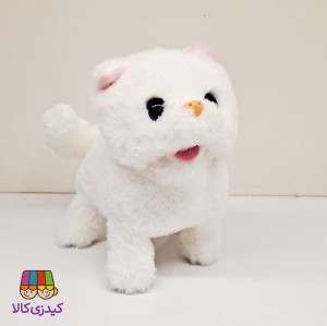 گربه موزیکال پشمالو باتری‌خور سفید