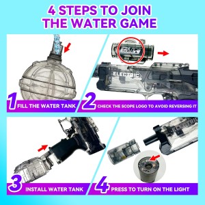 تفنگ آبپاش شارژی شفاف مدل ICE MOUSE – کد 915