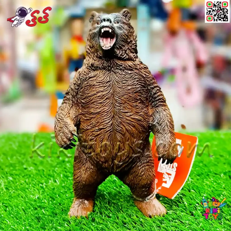 فیگور حیوانات خرس گریزلی قهوه‌ای اورجینال از برند Earth Story مدل X4055