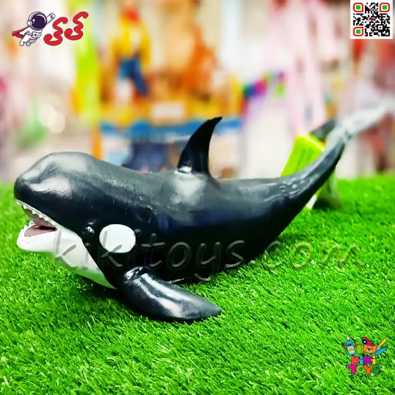 فیگور حیوانات نهنگ قاتل اورکا اسباب بازی نرم و گوشتی بزرگ Orca Whale X066