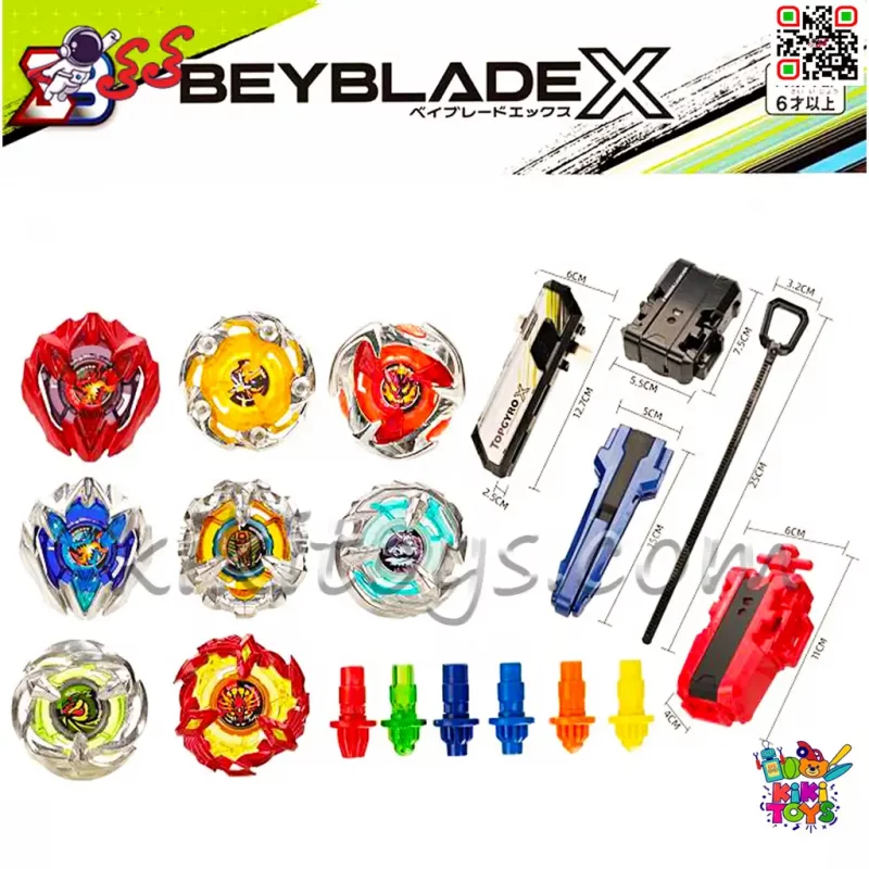 فرفره انفجاری کیفی BEYBLADE X – پک ۸ عددی از سری جدید و حرفه‌ای