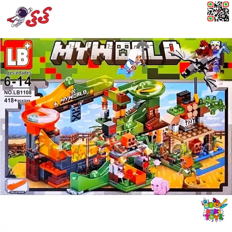 لگو ماینکرافت خانه سازی با گوی و سرسره 418 قطعه با 2 مینی‌فیگور LB1108
