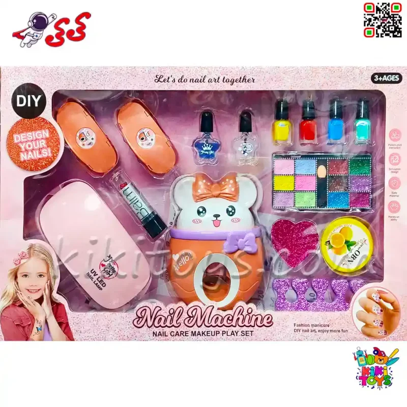 استمپر ناخن و ست آرایشی اورجینال دخترانه با لاک خشک کن مدل Nail salon play set 862