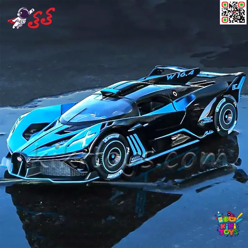 ماکت ماشین فلزی بوگاتی بولاید دودزا و شارژی Bugatti Bolide مقیاس 1:24