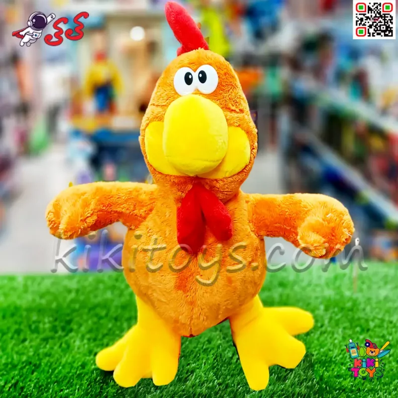 عروسک پولیشی خروس نارنجی بامزه – نرم، سبک و مناسب هدیه