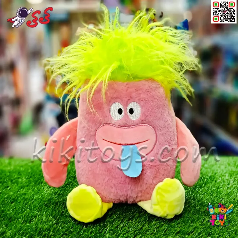 عروسک پولیشی میکروب بامزه با موهای فسفری – نرم، سبک و دوست‌داشتنی