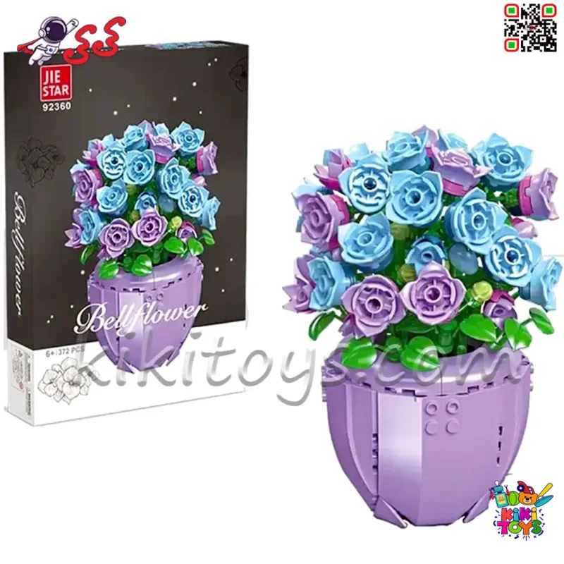لگو دکوری گلدان رز آبی و بنفش 372 قطعه JIE STAR مدل 92360