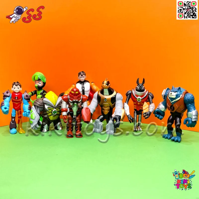 ست 8 عددی فیگور بن تن متحرک | شخصیت‌های Ben 10 با قابلیت تعویض قطعات