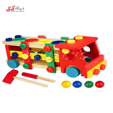 اسباب بازی بازی فکری ساز و باز کامیون  چوبی