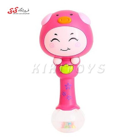 اسباب بازی جغجغه موزیکال هولی تویز12 3101 صورتی Hulie Toys