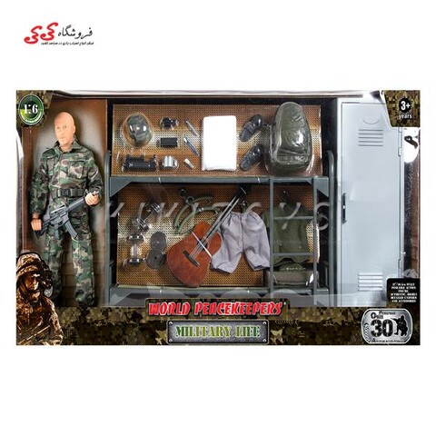 اکشن فیگور سرباز با گیتار و تجهیزات نظامی 90614A برند ام اند سی WORLD PEACEKEEPERS
