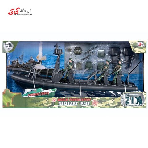 ماکت قایق تندرو با سرباز و تجهیزات نظامی WORLD PEACEKEEPERS 77028A