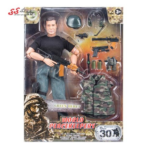 اکشن فیگور سرباز با تجهیزات نظامی برند ام اند سی WORLD PEACEKEEPERS WITH ACCESSORIES