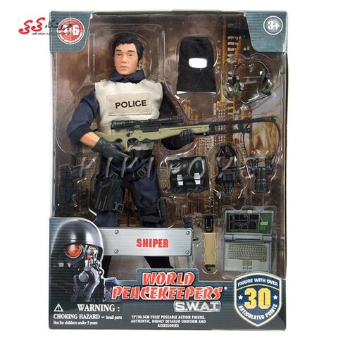 اکشن فیگور سرباز تک تیرانداز با تجهیزات نظامی 90196D برند ام اند سی WORLD PEACEKEEPERS WITH ACCESSORIES