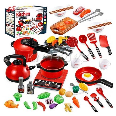 ست گاز رومیزی موزیکال با وسایل آشپزخانه اسباب بازی kitchen ware 5716