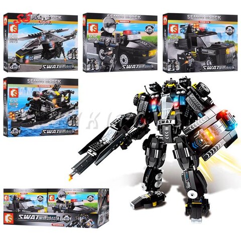 لگو ربات نیروی ویژه ست 4 عددی SEMBO BLOCK 102255-102258 Military Lego