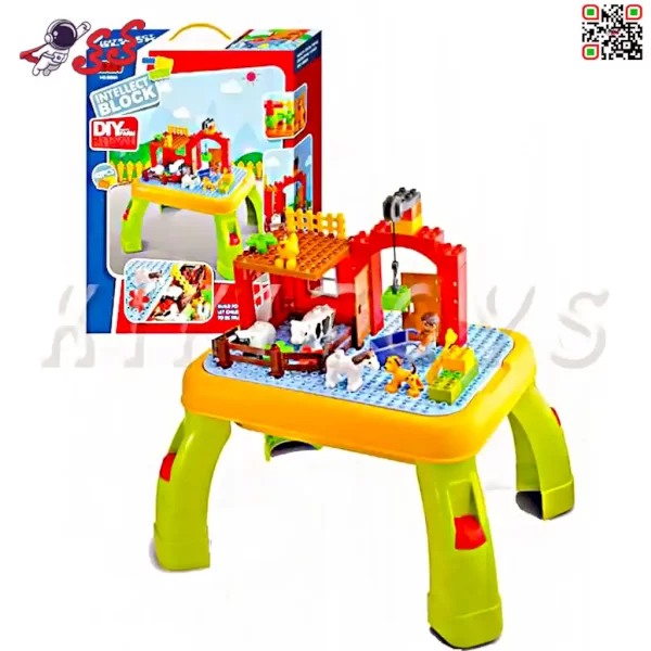 اسباب بازی لگو کودک دوپلو قطعه درشت با میز بازی 3588A