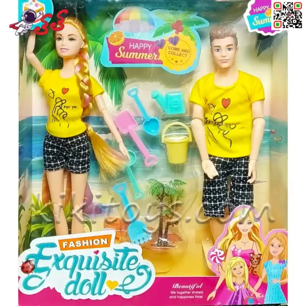 عروسک باربی زوج مفصلی با وسایل شن بازی اسباب بازی Barbi 115