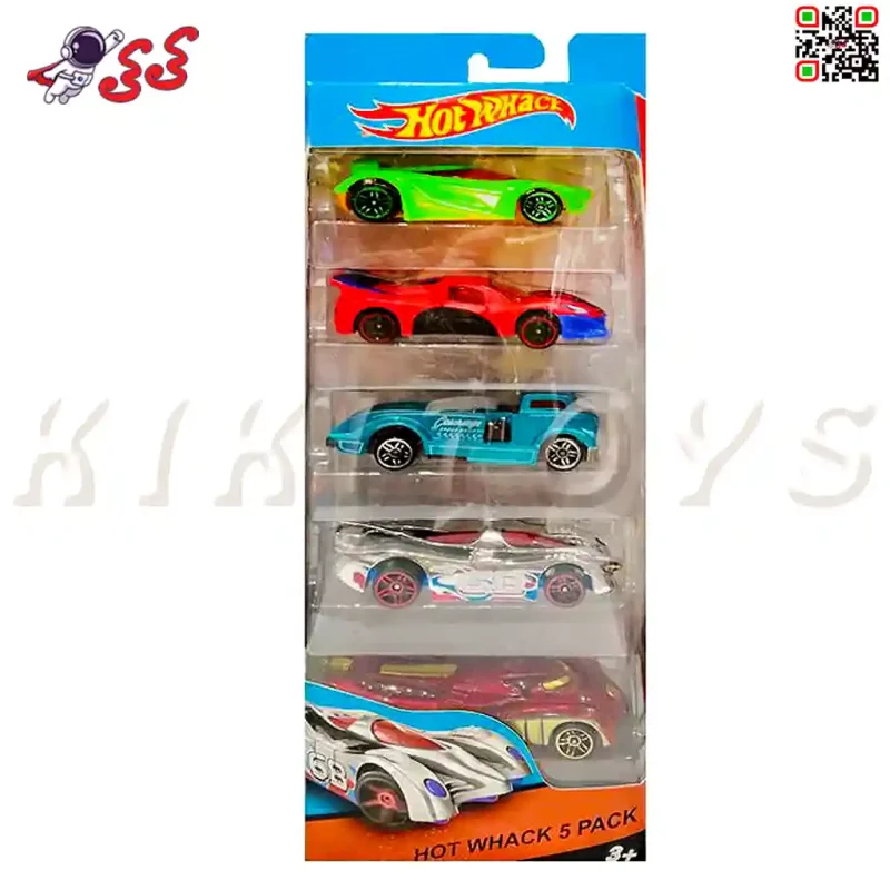 ماشین فلزی طرح هات ویلز اسباب بازی ست 5 عددی HOT WHACK 1210