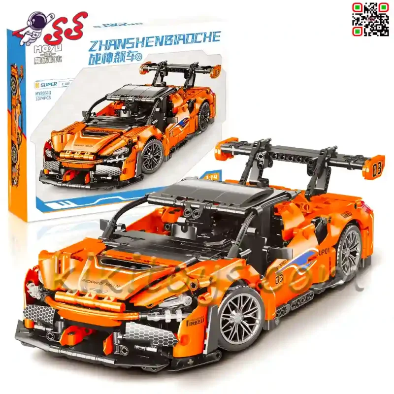 لگو ماشین مک لارن نارنجی MACLAREN 720S GT3 بزرگ برند مویو MOYU 88313