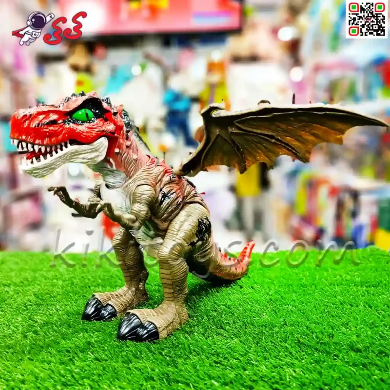 ربات دایناسور تیرکس قرمز بالدار موزیکال اسباب بازی DINOSAUR 912
