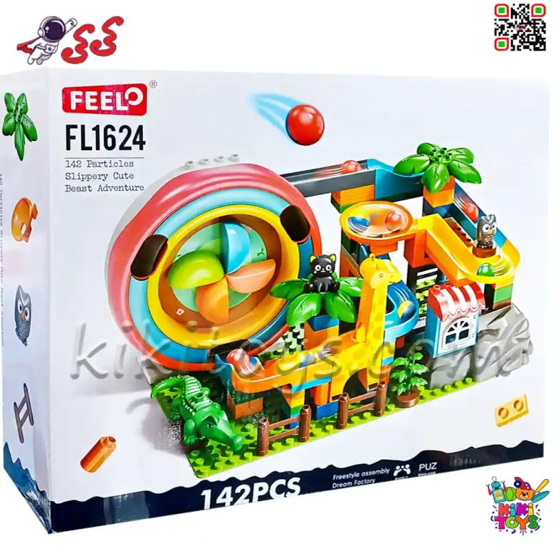 لگو دوپلو شهر بازی حیوانات با چرخ و فلک چرخان و موزیکال قطعه درشت اسباب بازی FL1624