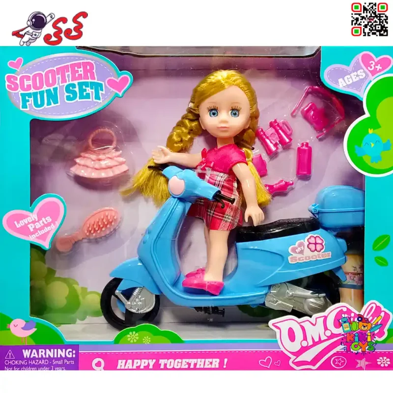 اسباب بازی عروسک باربی با موتور وسپا MOTORCYCLE FUN 64008