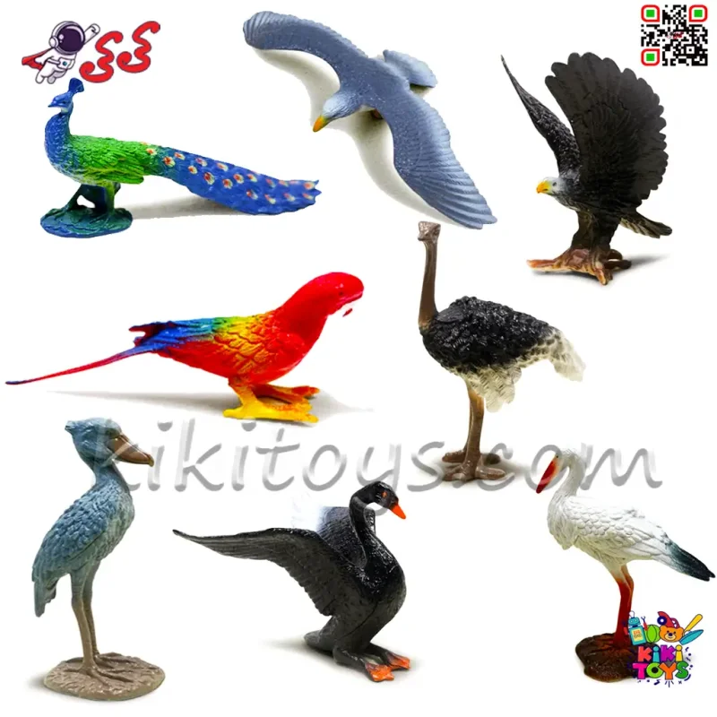 پرندگان اسباب بازی ست فیگور حیوانات 8 عددی BIRDS ANIMALS Q9077