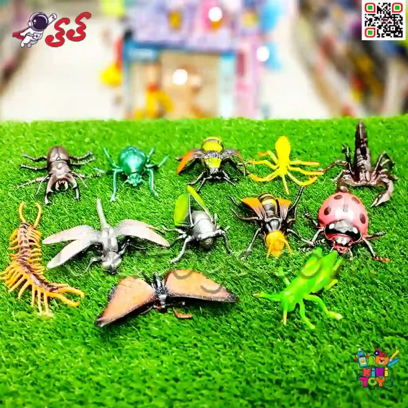 فیگور حیوانات و حشرات و خزندگان اسباب بازی 12 عددی INSECTS WORLD Q103C