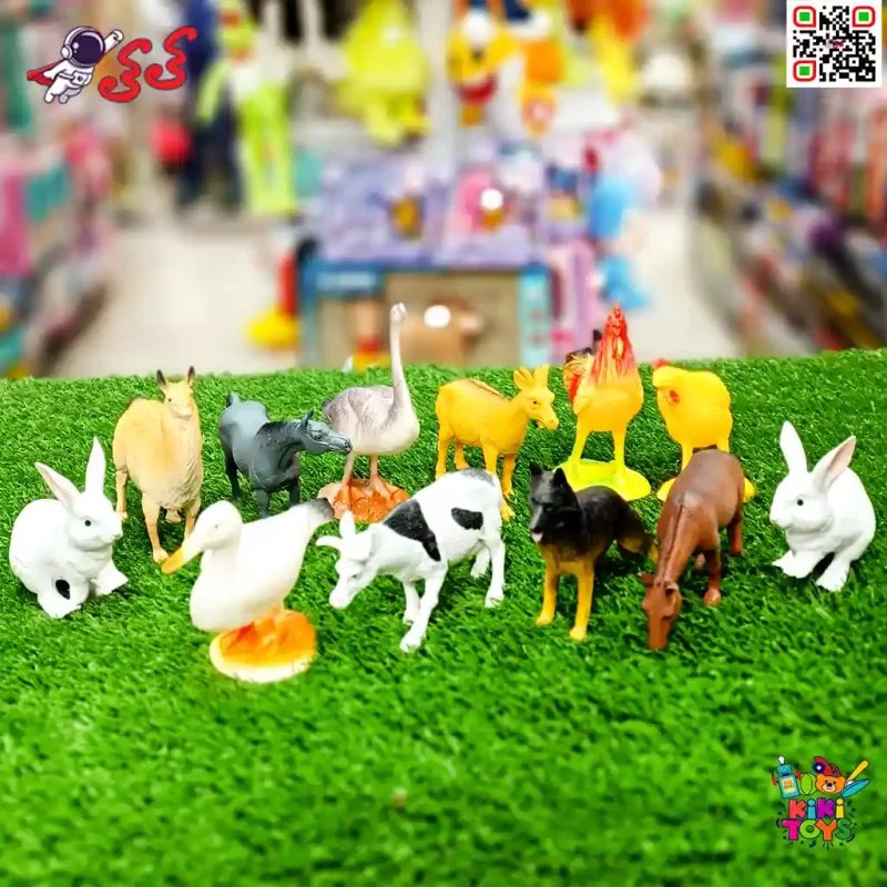 حیوانات اهلی و مزرعه اسباب بازی ست فیگور حیوانات 12 عددی FARM CUTE ANIMALS 1881