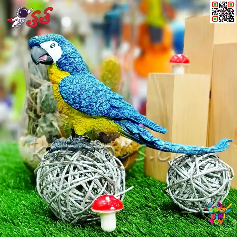 فیگور حیوانات ماکت طوطی ماکائو آبی طلایی 2594 Fiqure Parrot Macaw