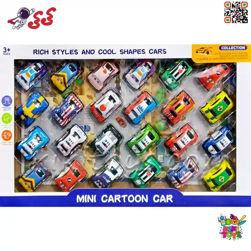 اسباب بازی ماشین فلزی فلوکس واگن 24 عددی MINI CARS 6665
