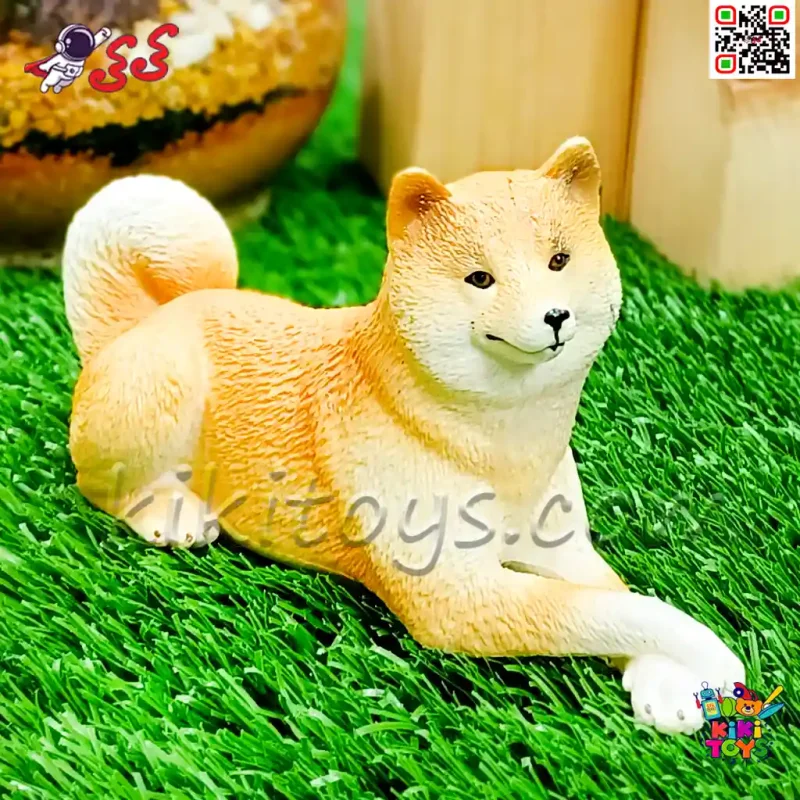 فیگور حیوانات ماکت سگ شیبااینو اسباب بازی خوابیده 2955 Shiba Inu