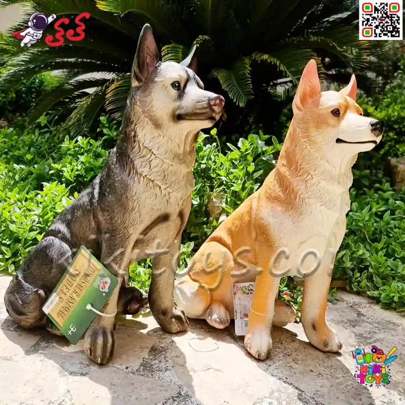 فیگور حیوانات ماکت سگ هاسکی اسباب بازی نرم و گوشتی بزرگ Husky dog figure 543