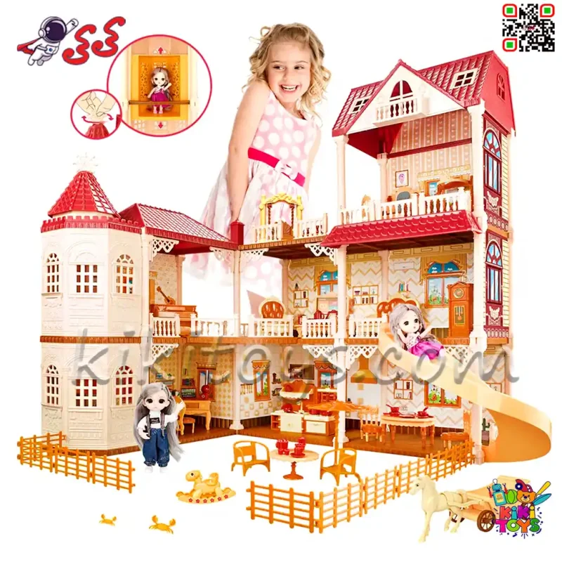 خانه باربی و قصر اسباب بازی سه طبقه بزرگ دخترانه 6036 DIY DREAM VILLA