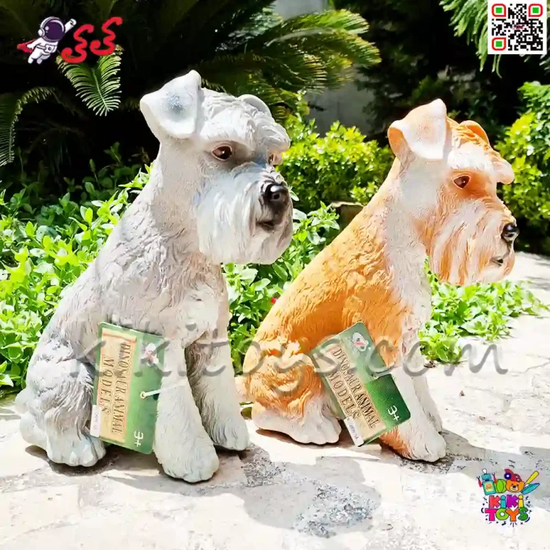 فیگور حیوانات ماکت سگ اشنایزر اسباب بازی نرم و گوشتی بزرگ Schnauzer dog figure﻿﻿ 768