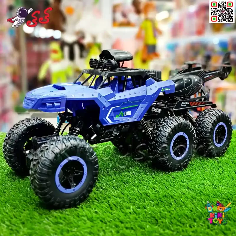 ماشین کنترلی 6 چرخ افرودی اسباب بازی با هلیکوپتر ROCK CLIMBER 618A