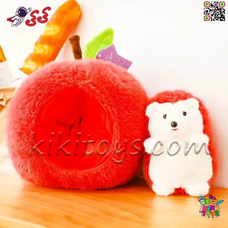 عروسک پولیشی جوجه تیغی سورپرایزی با خانه سیب اسباب بازی