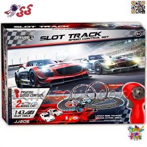 پیست ریسینگ مسابقهای کنترلی دوطبقه با حلقههای نمایشی مدل RACING TRACK JJ205