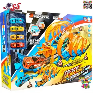 پیست اسباببازی هات ویلز با حلقههای نمایشی و ماشینهای فلزی عقبکش مدل Hot Wheels 652