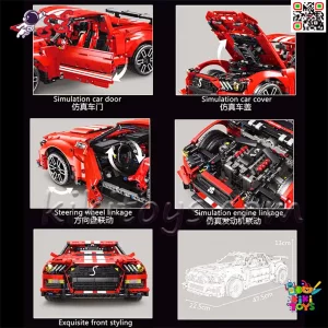درب موتور باز شده در لگو فورد GT500 – نمایش جزئیات داخلی