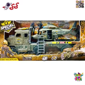 اسباببازی جنگی نظامی پسرانه با کامیون و هلیکوپتر و سرباز با تجهیزات مدل Soldier Force 310937