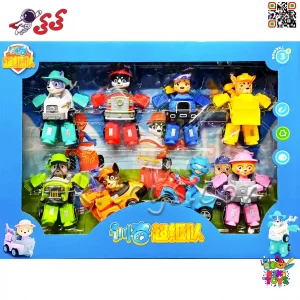فیگور سگهای نگهبان رباتی تبدیل شونده با فرمانده رایدر | ست 8 عددی Paw Patrol 599135