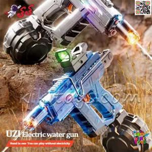 تفنگ آب پاش برقی مدل UZI 1353 با طراحی مدرن و باتری شارژی لیتیومی